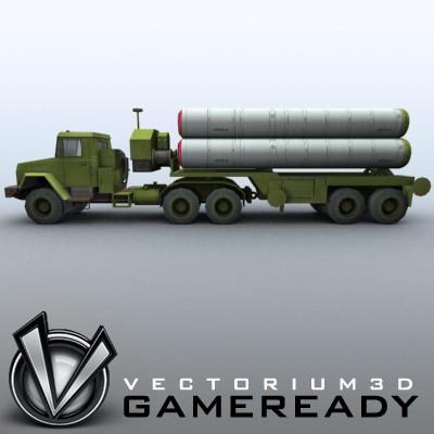 3D Model of Game-ready model of modern Russian/Chinese SAM S-300PMU (SA-10 Grumble). - 3D Render 4